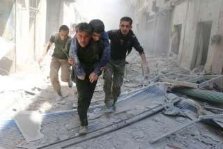 مجزرة مروعة للطيران الروسي والأسدي بالصواريخ الارتجاجية في حلب