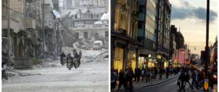ما الذي كان سيحدث لو كانت لندن هي حلب؟.. هكذا سلَّط فنان ألماني الضوء على واقع الحرب بسوريا